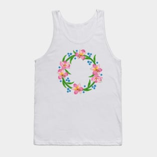 Alstroemeria Floral Spring Wreath Tank Top